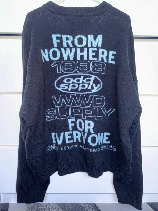 Bershka Bershka Black Graphic Knit Jumper Oversized