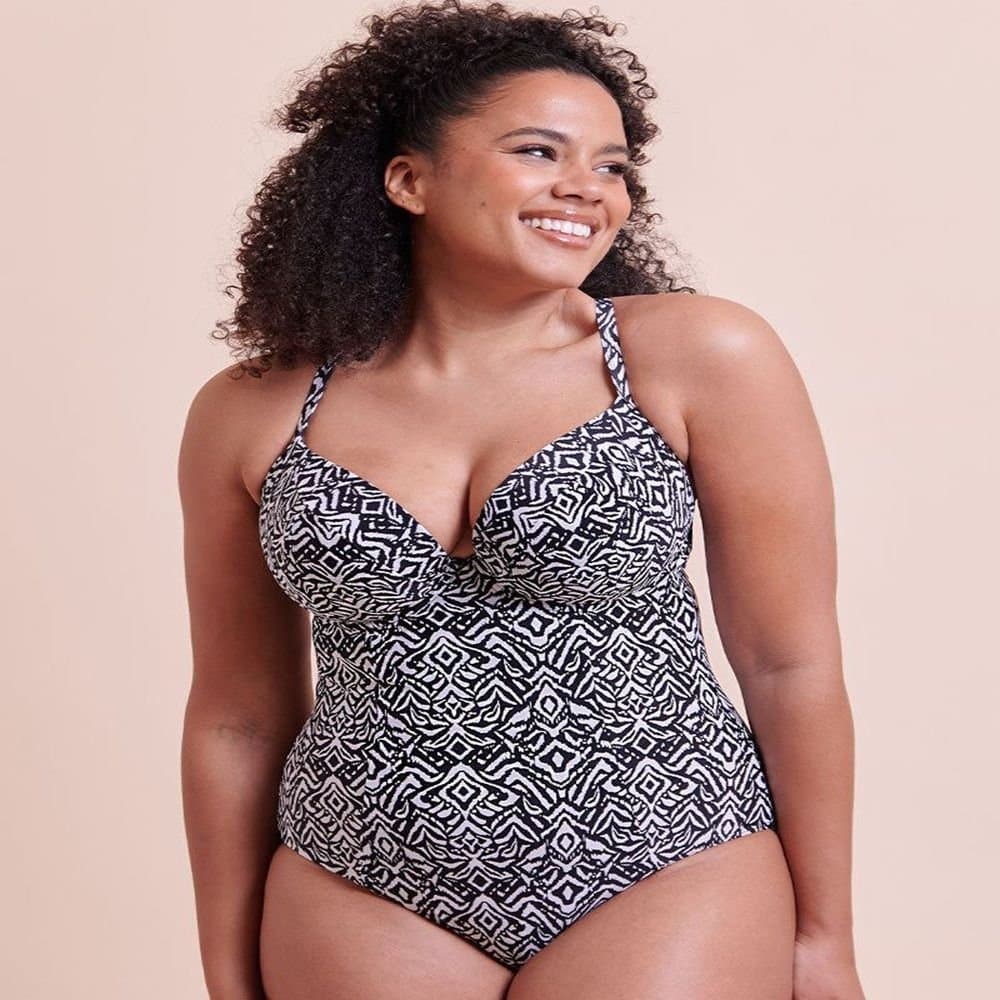Curvy Kate Curvy Kate Women's Wild Horizon Padded Plunge Swimsuit in Black