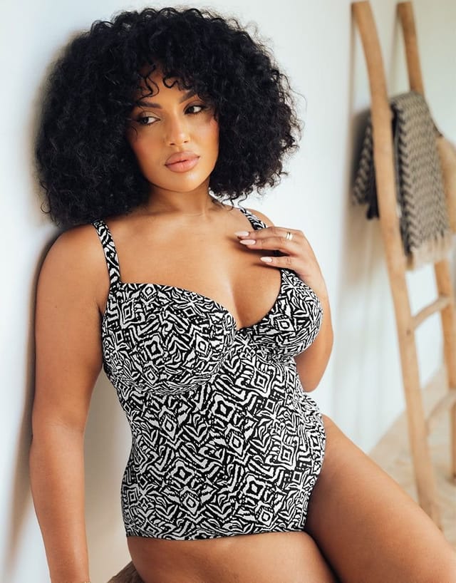 Curvy Kate Curvy Kate Women's Wild Horizon Padded Plunge Swimsuit in Black - 2