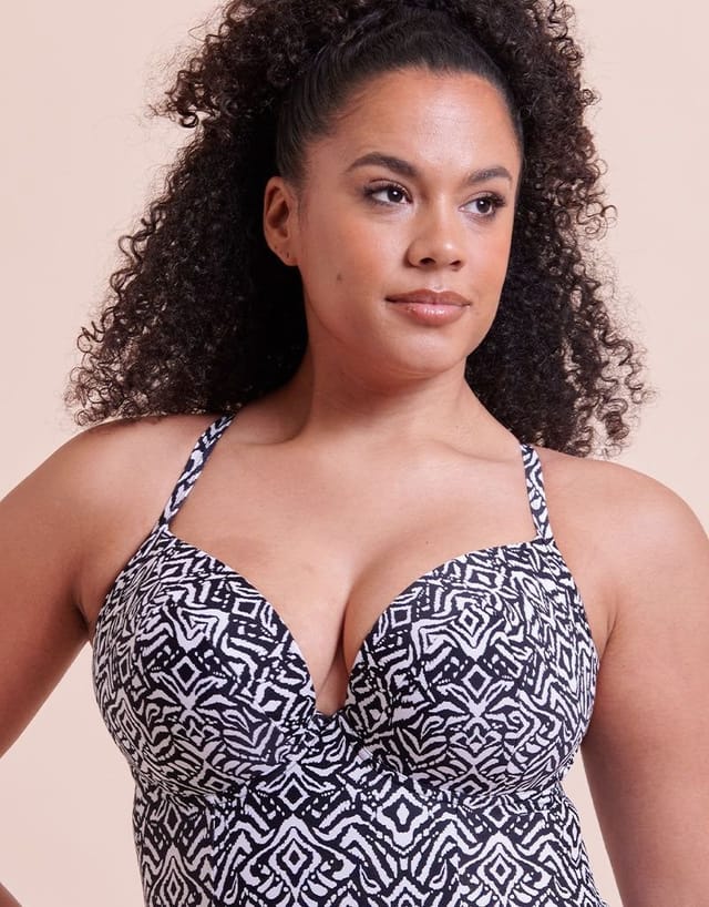 Curvy Kate Curvy Kate Women's Wild Horizon Padded Plunge Swimsuit in Black - 3
