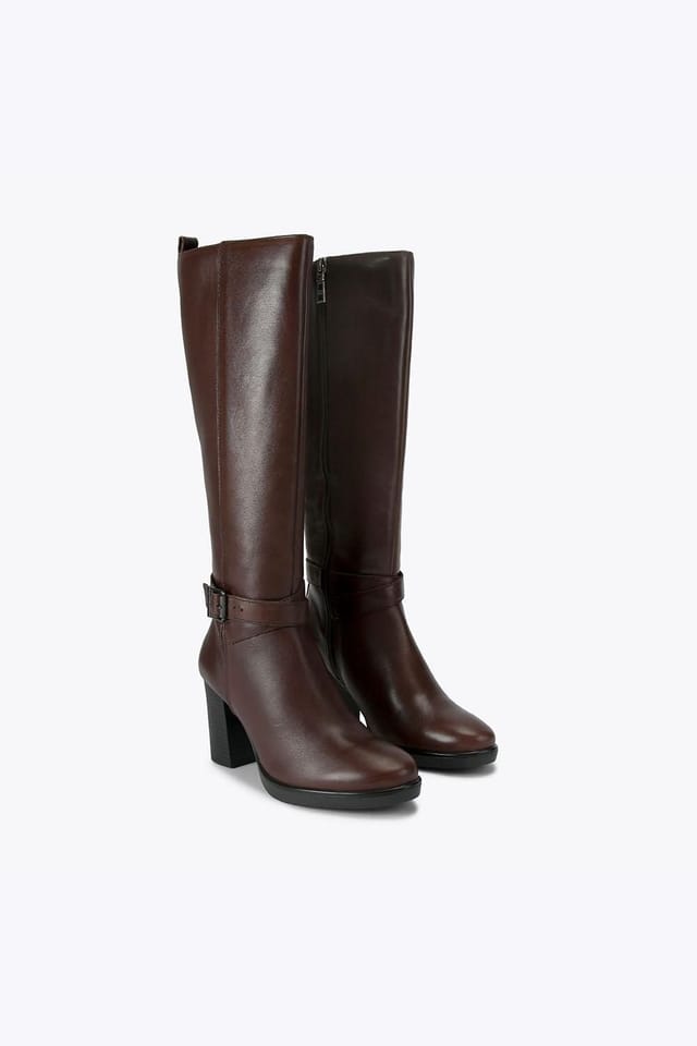 Carvela Carvela Women's 'Silver 2 Knee Wide Fit' Leather Boots in Brown - 2
