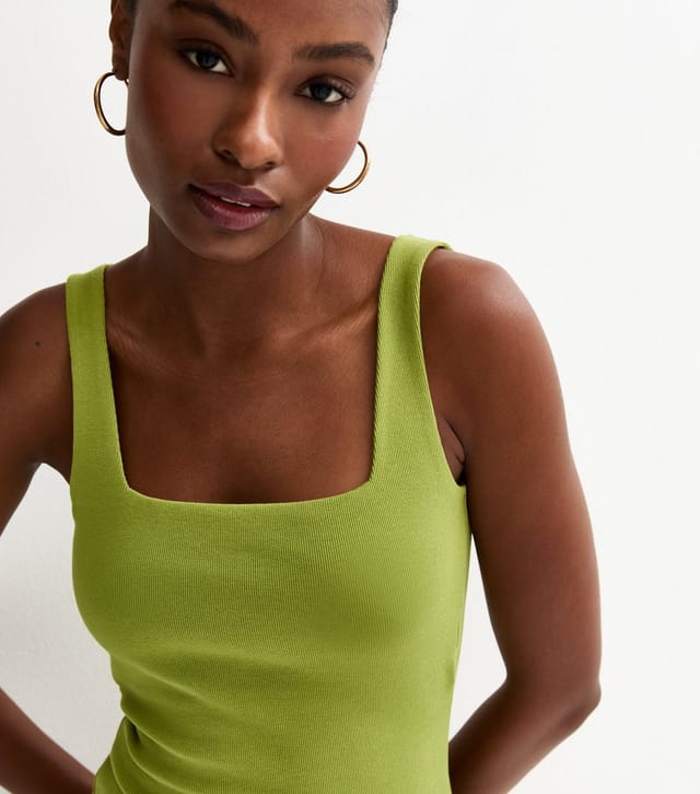 New Look Women's Premium Light Khaki Square Neck Top New Look - 3