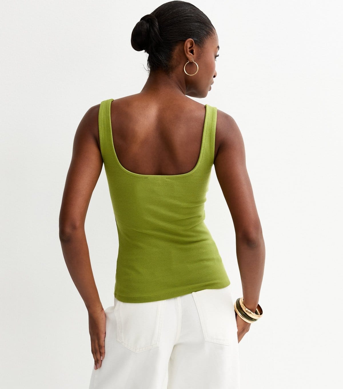 New Look Women's Premium Light Khaki Square Neck Top New Look - 4