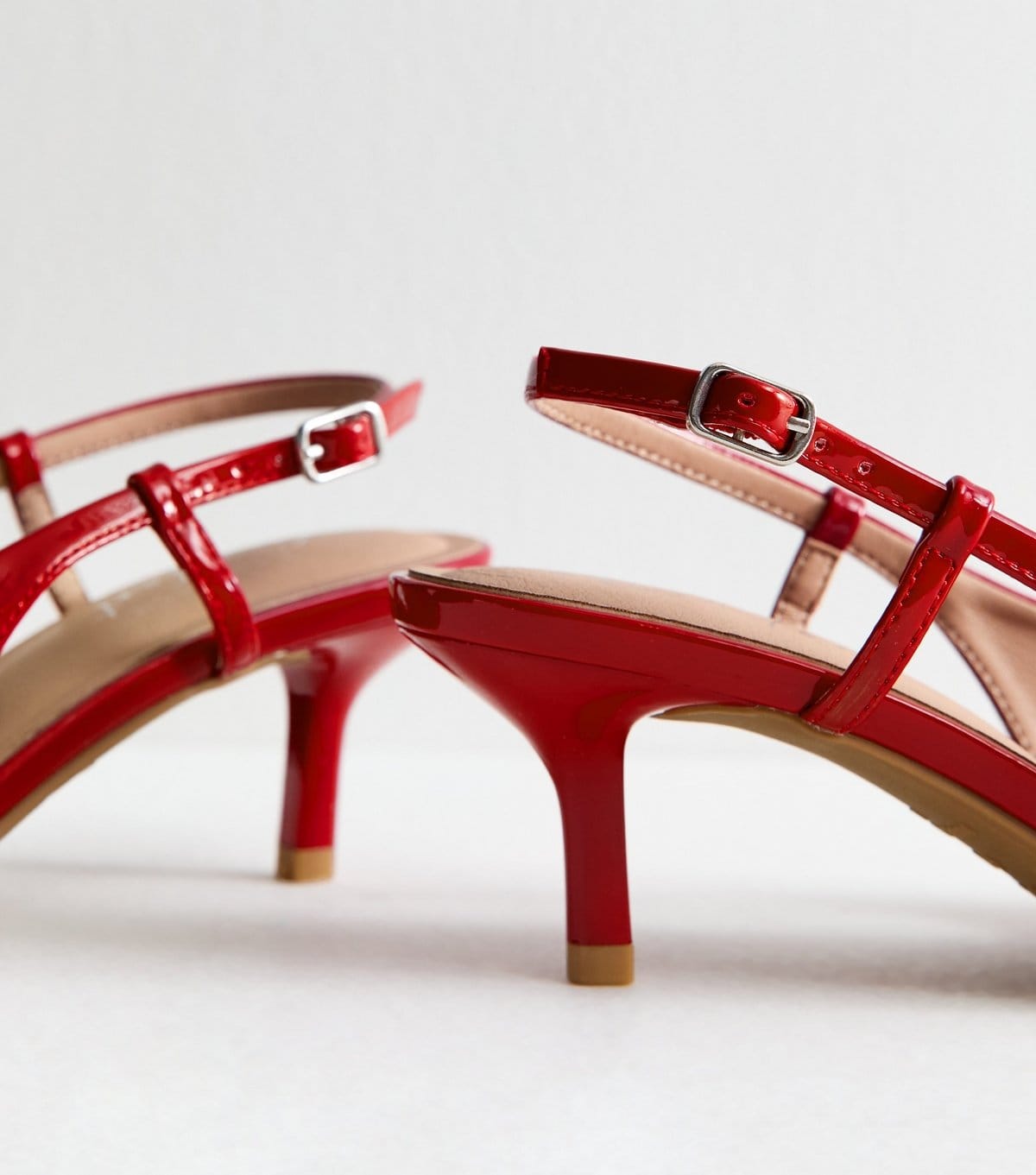 New Look Women's Red Faux Patent Leather Slingback Pumps Vegan New Look - 4