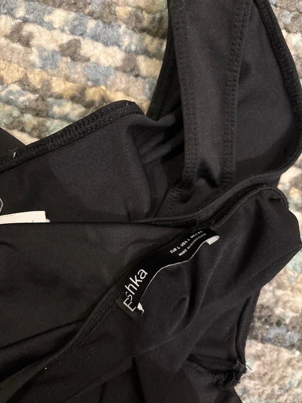 Bershka Bershka black one shoulder bodysuit size large
