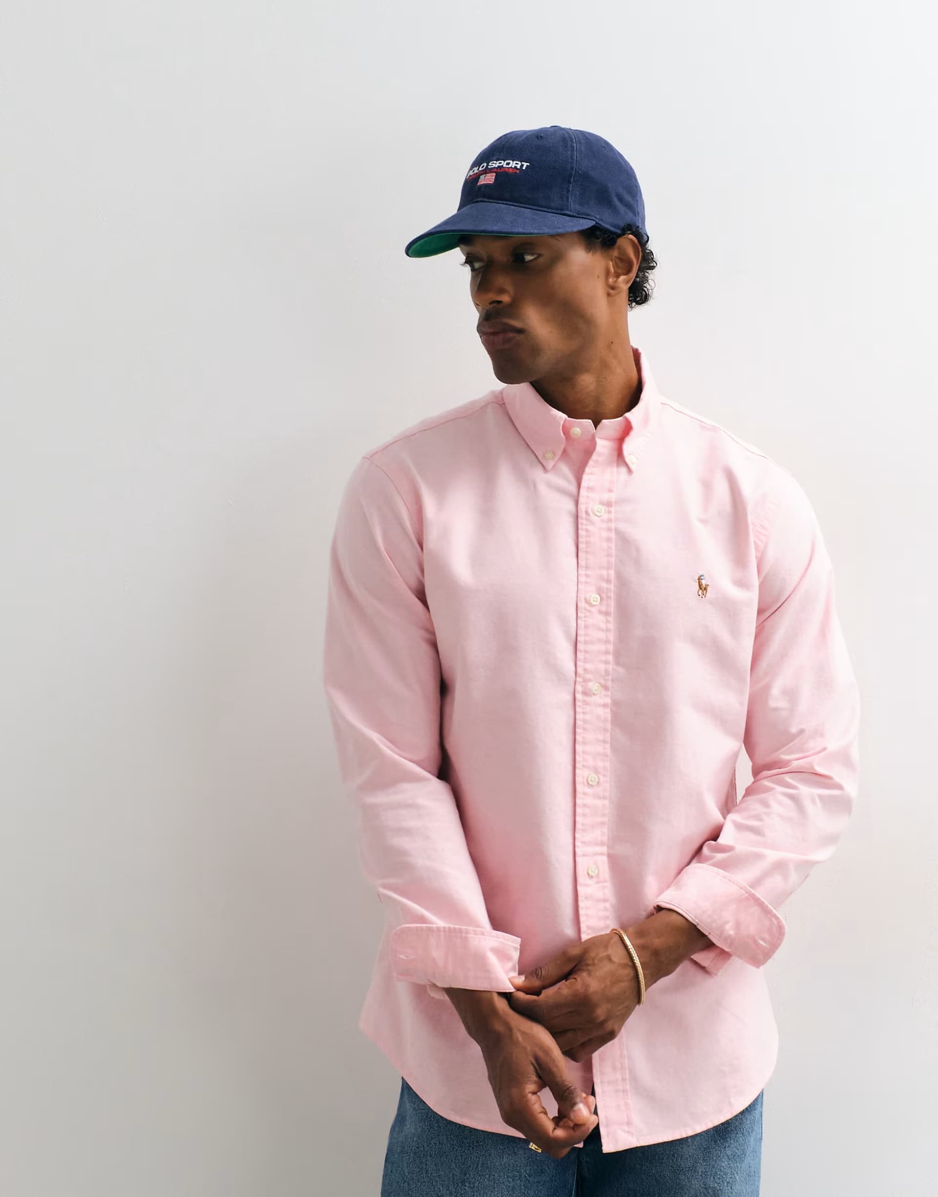 ASOS Polo Ralph Lauren custom fit oxford shirt in light pink