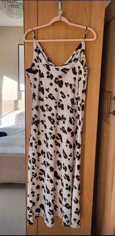New Look Size 18 satin midi slip dress animal print new look holiday dress summer dress
