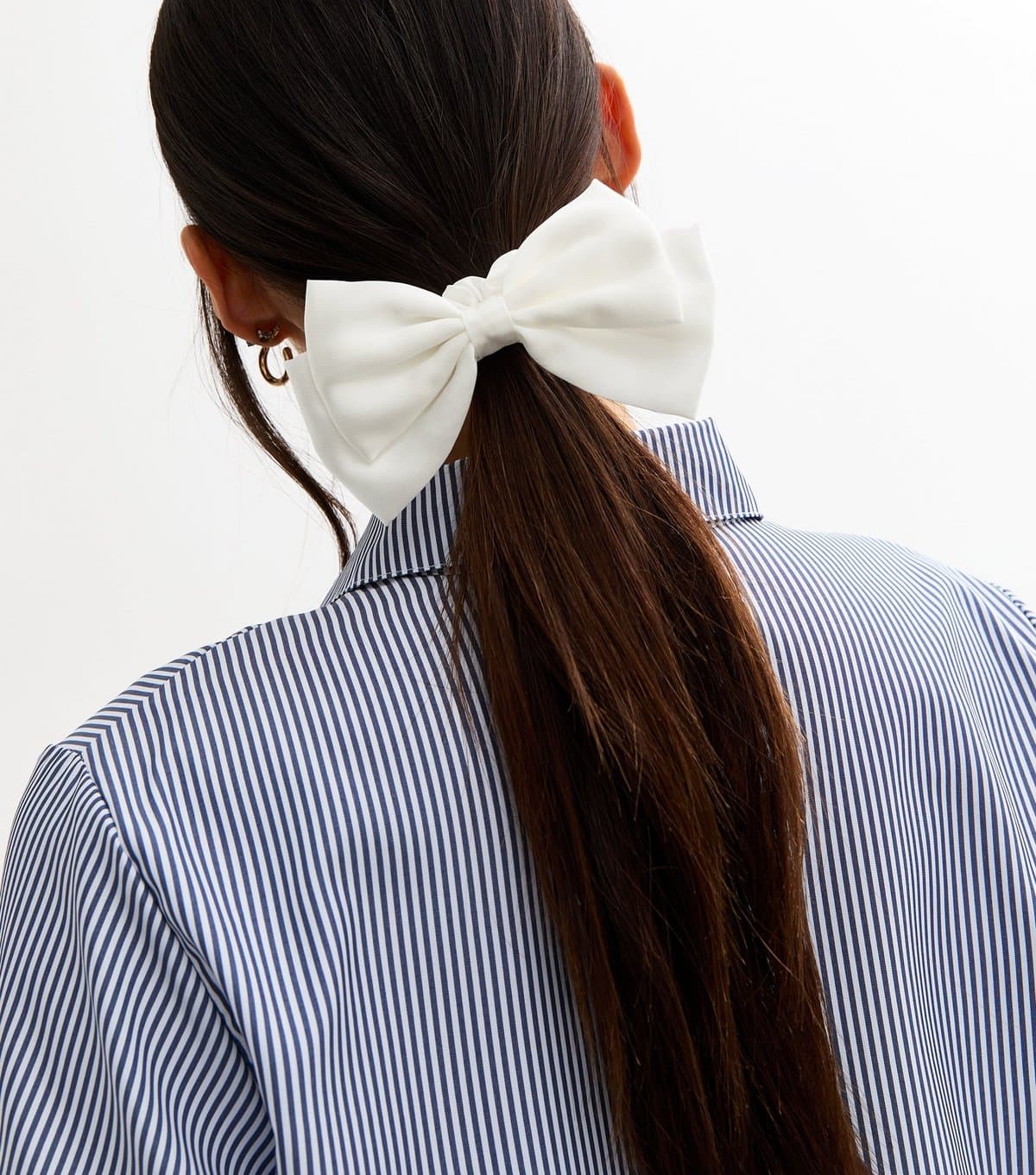 New Look White Satin Bow Scrunchie New Look