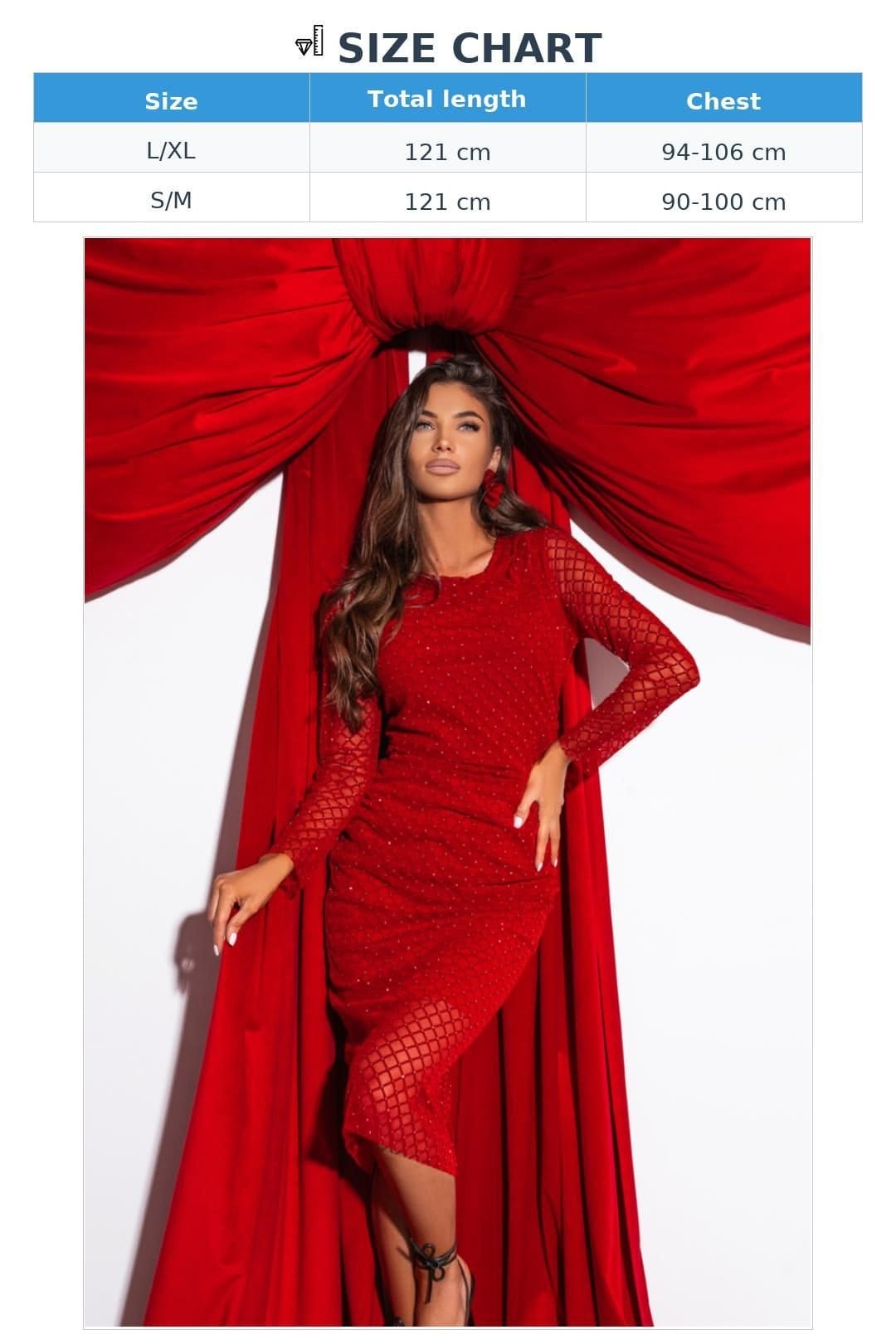 Love Lace Love Lace Women's Lush Tulle Evening Dress with Red Shine - 4