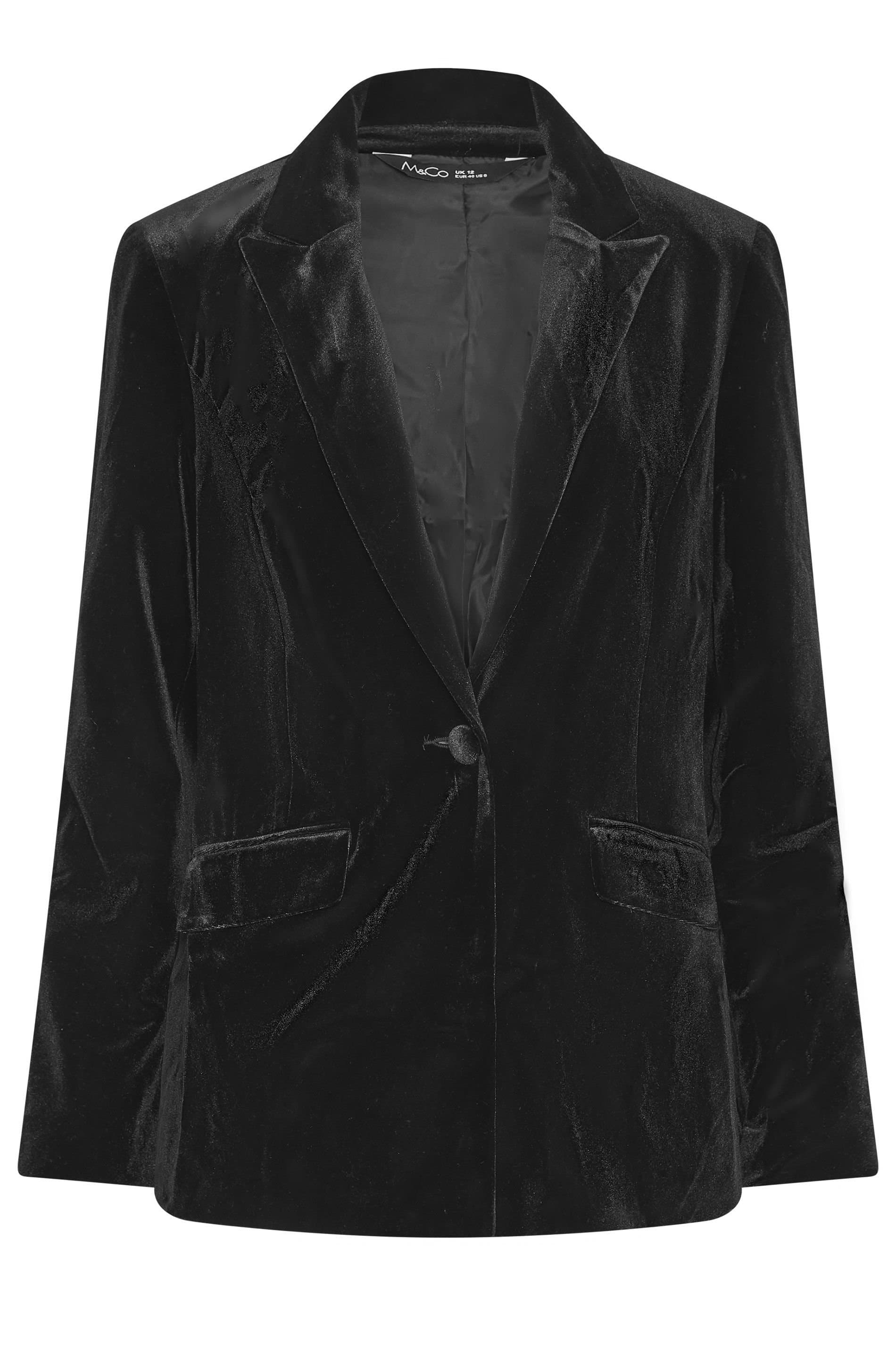 M&Co M&Co Women's Velvet Blazer in Black