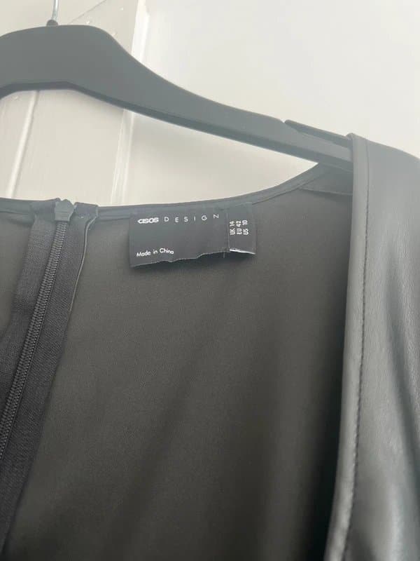 ASOS ASOS black faux leather dress, size 14. Never worn.