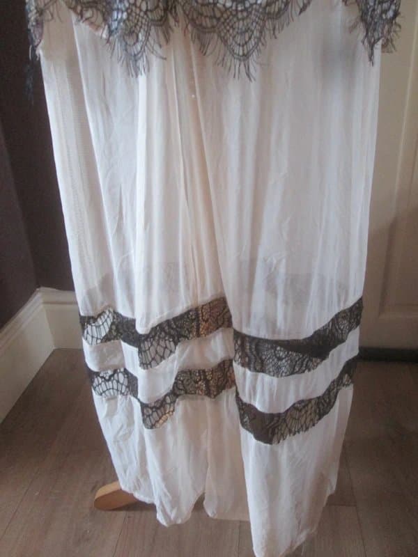 Boohoo Boohoo size 10 8 ? black cream lace and mesh Maxi dress Brand new with tags