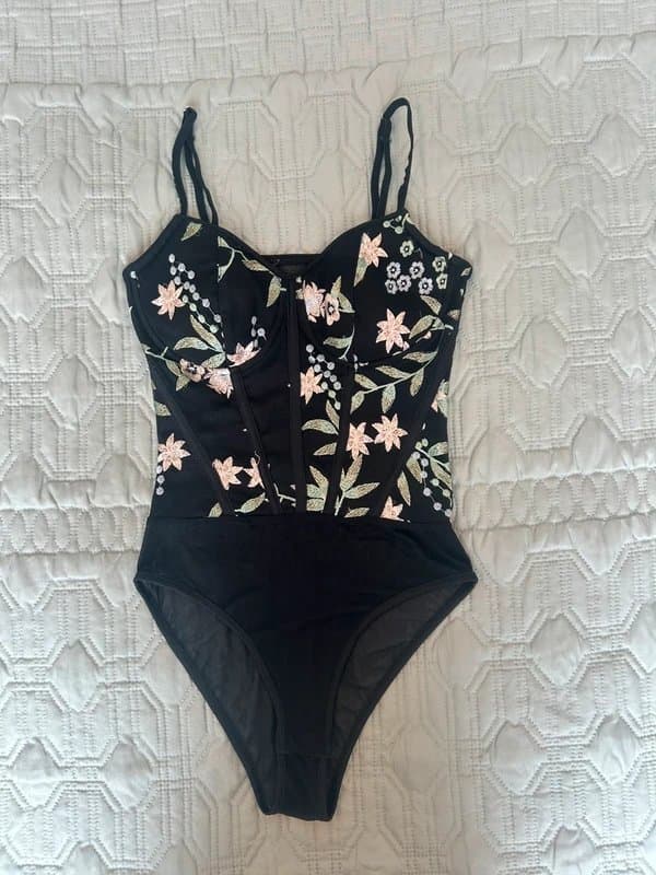 New Look Corset style flowery bodysuit