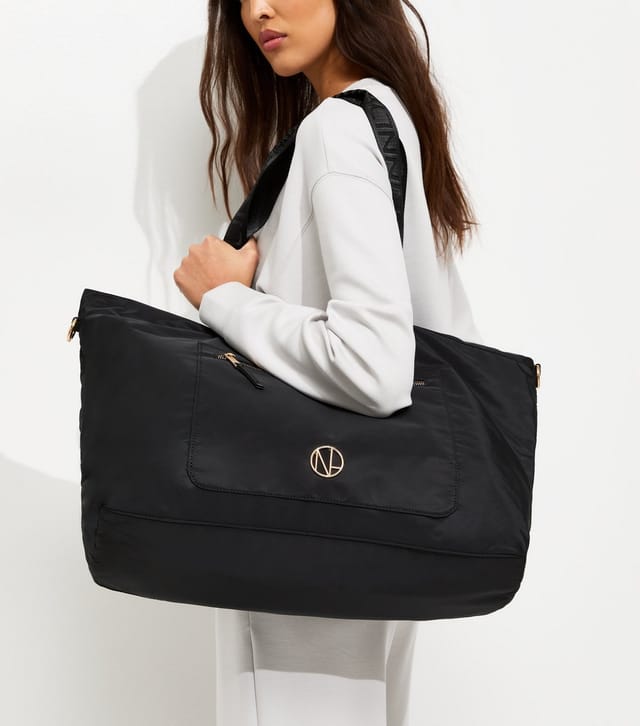New Look Black Woven Slouchy Weekender Tote Bag New Look - 2