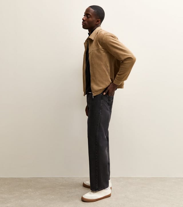 New Look Men's Camel Faux Suede Collared Jacket New Look - 3