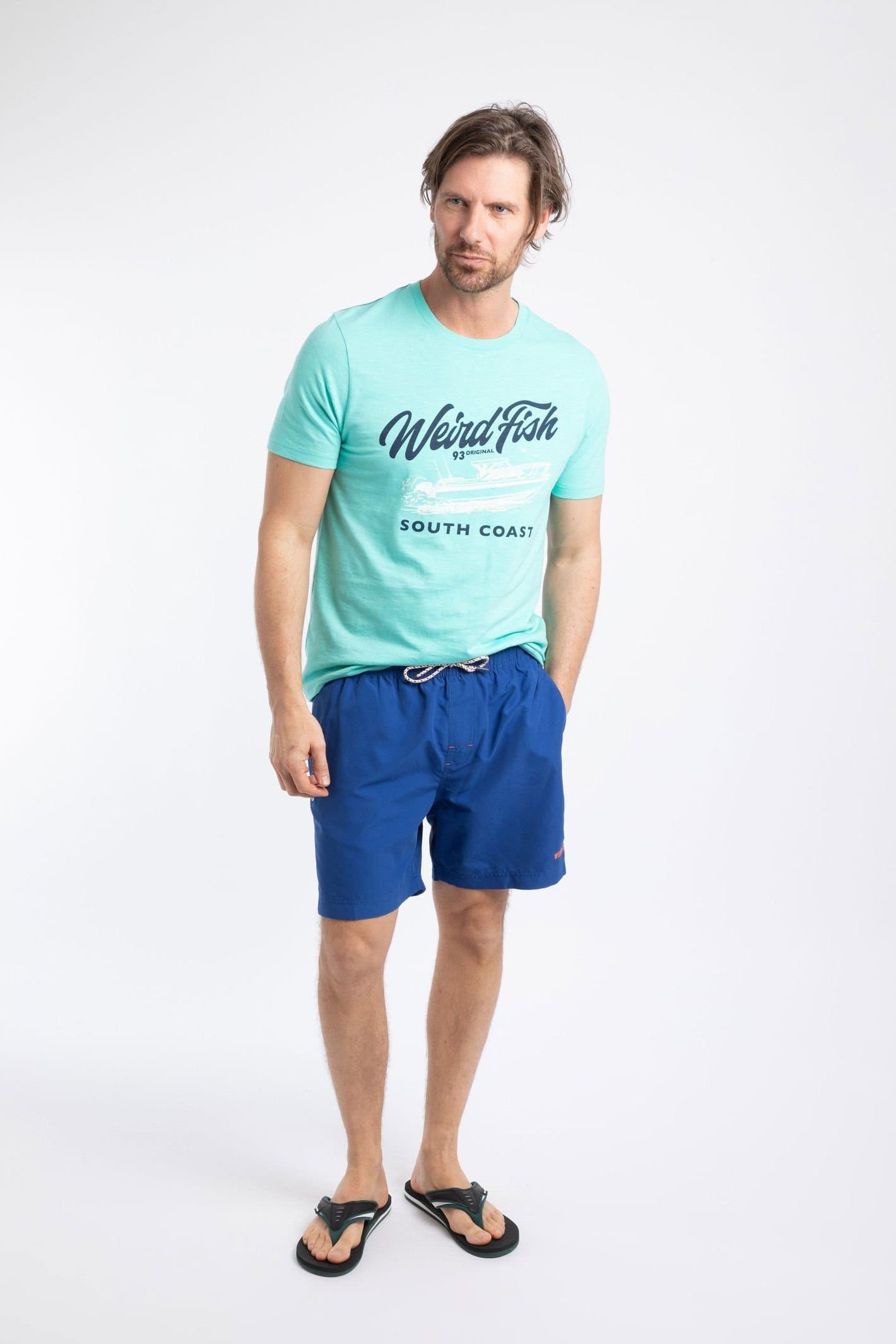 Weird Fish Weird Fish Men's Banning Swim Shorts in Dark Blue