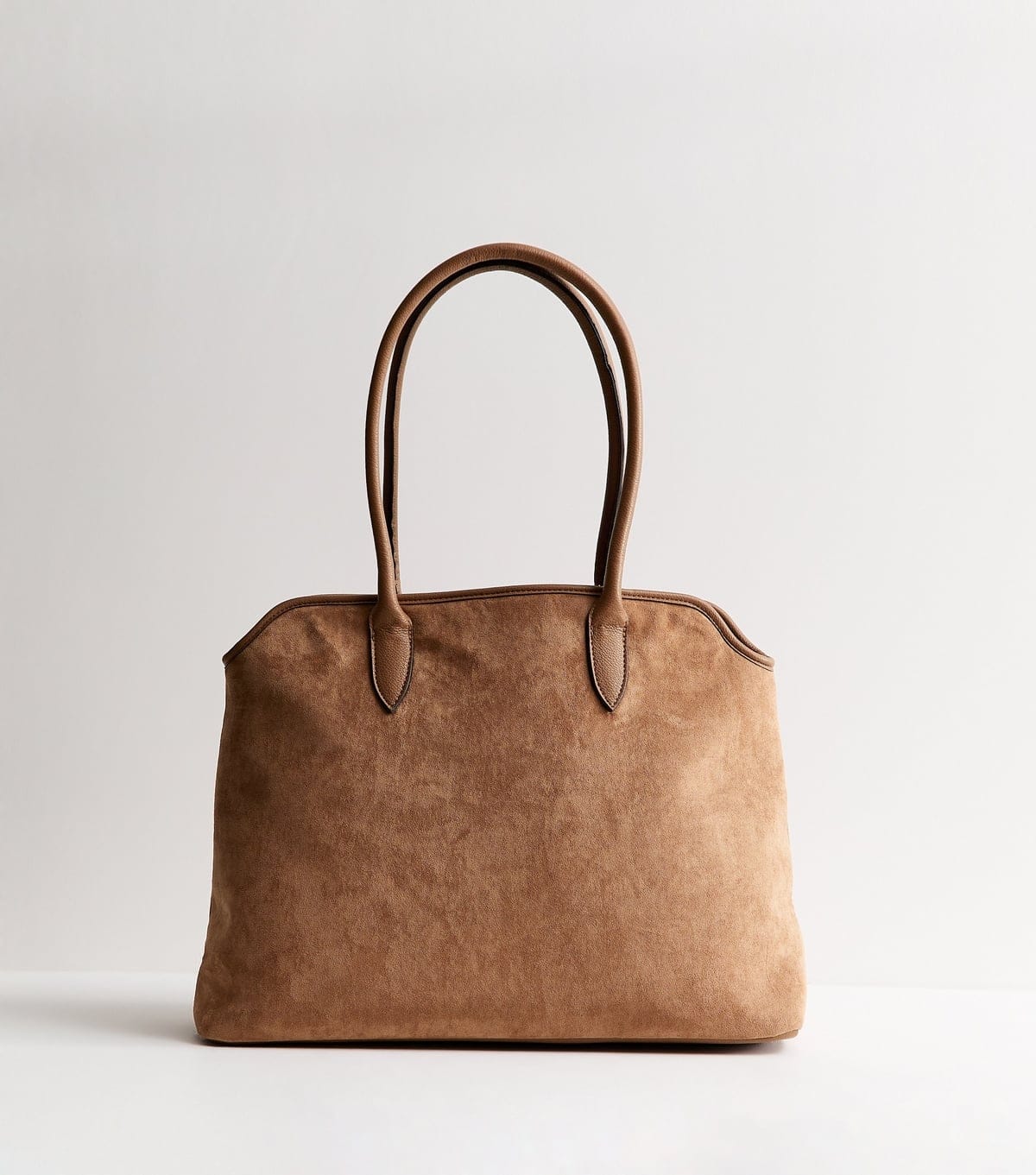 New Look Camel Faux Suede Belted Tote Bag Vegan New Look - 4