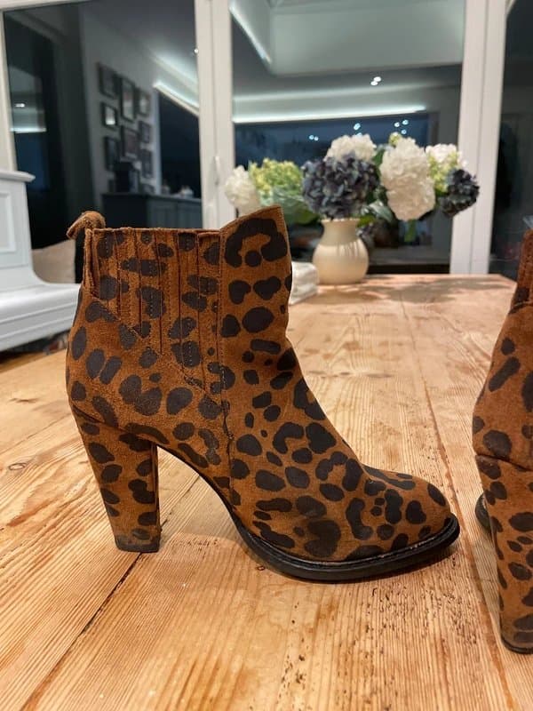 Zara Suede Leopard Zara ankle boots 5