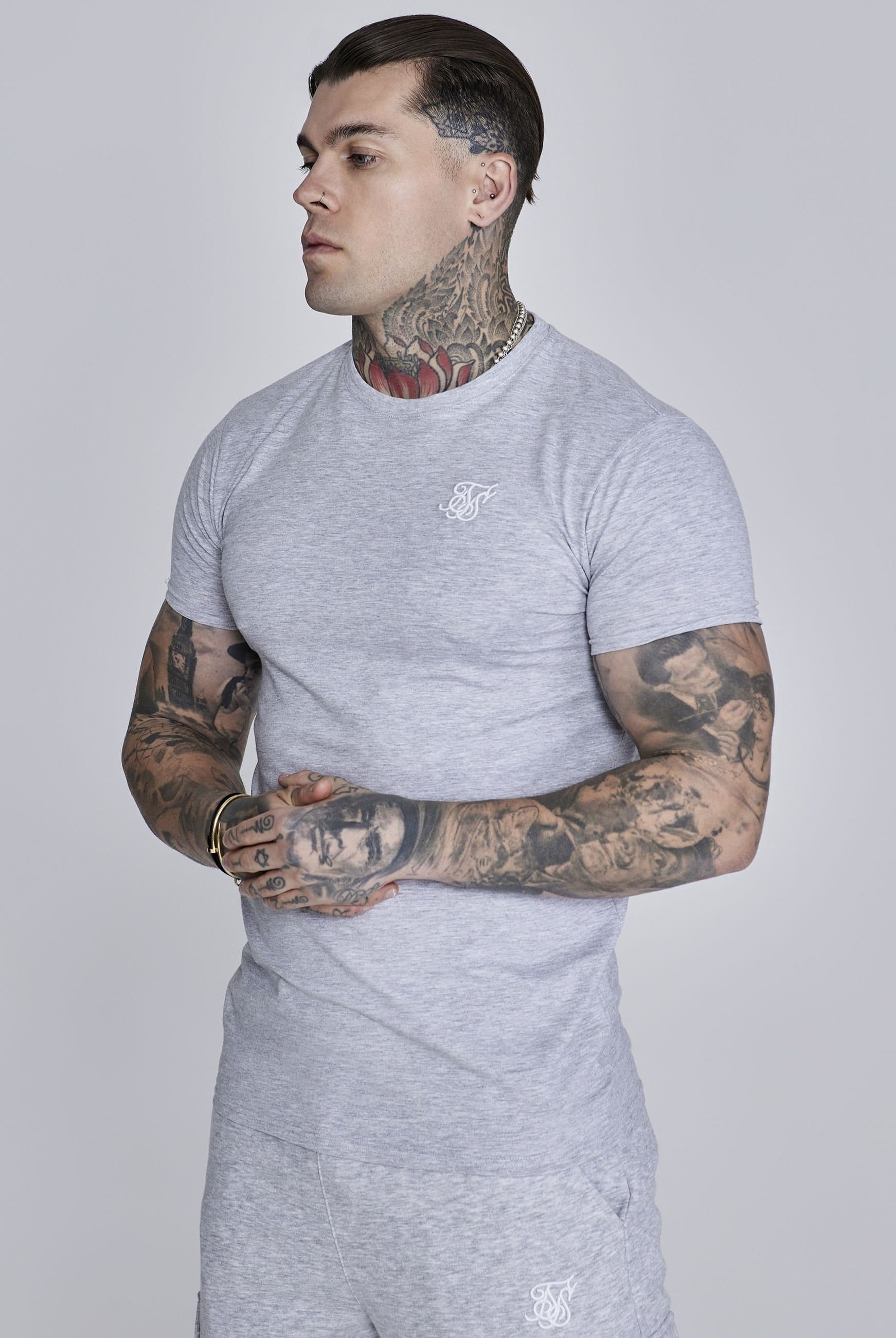 SikSilk SikSilk Men's Essentials T-Shirt in Grey