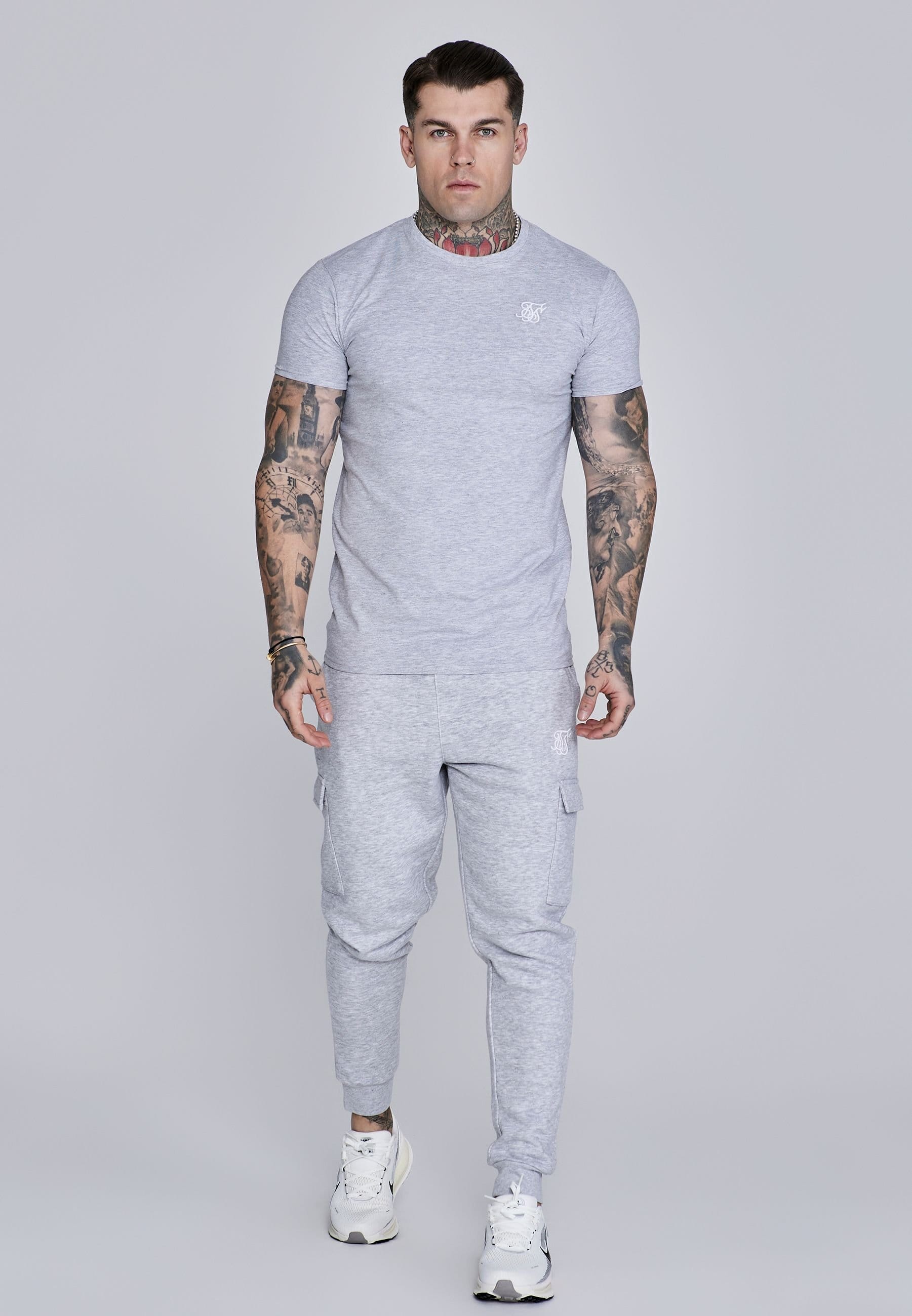 SikSilk SikSilk Men's Essentials T-Shirt in Grey - 4