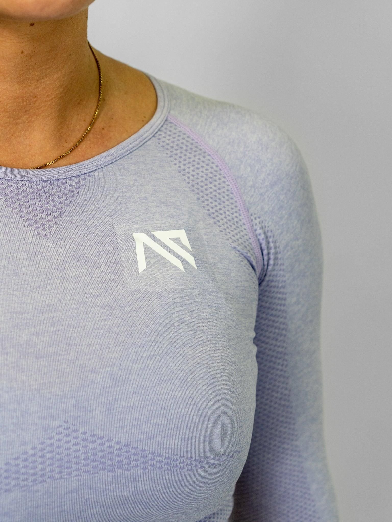 Animus Animus Women's Active Seamless Crop Top Set in Lilac - 4