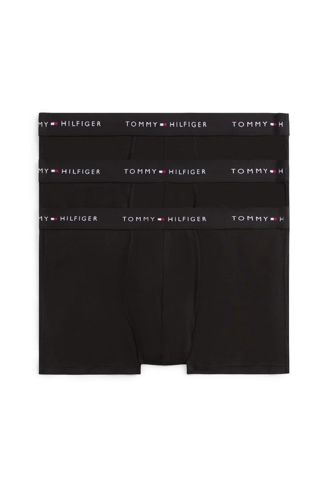 Tommy Hilfiger Tommy Hilfiger Men's Signature 3 Pack Logo Waistband Trunks Black