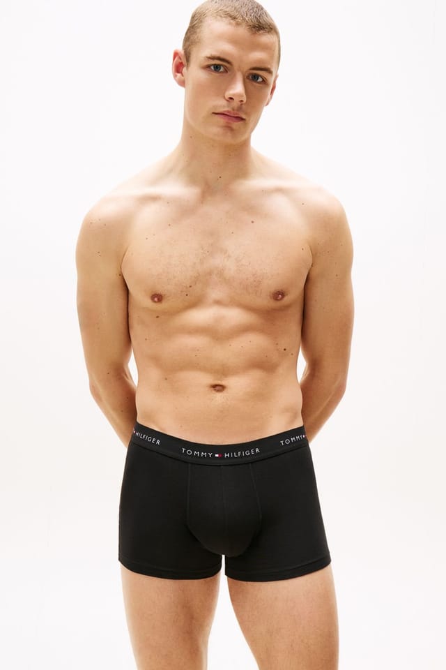 Tommy Hilfiger Tommy Hilfiger Men's Signature 3 Pack Logo Waistband Trunks Black - 2