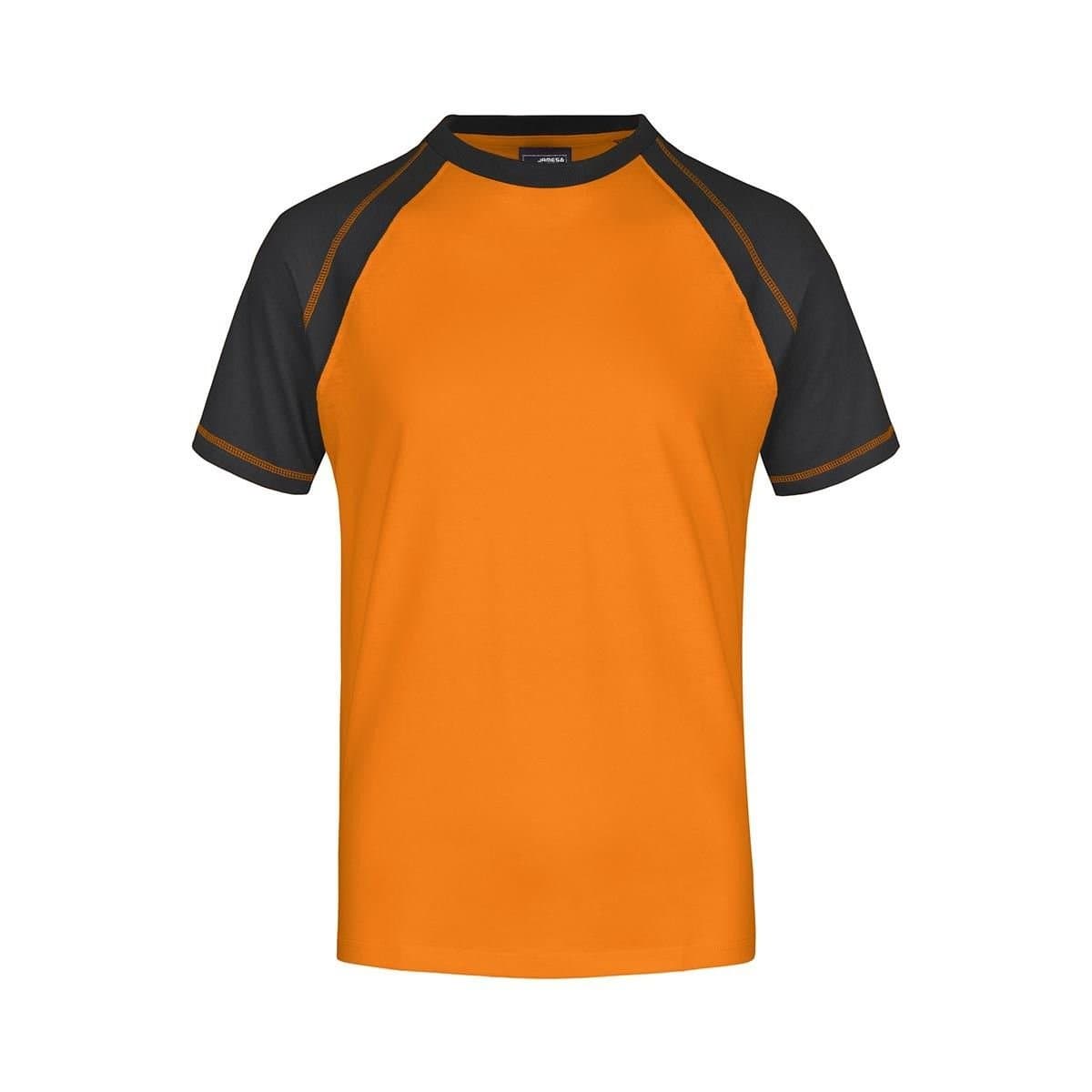 James and Nicholson James and Nicholson Men's Contrast Raglan T-Shirt in Orange