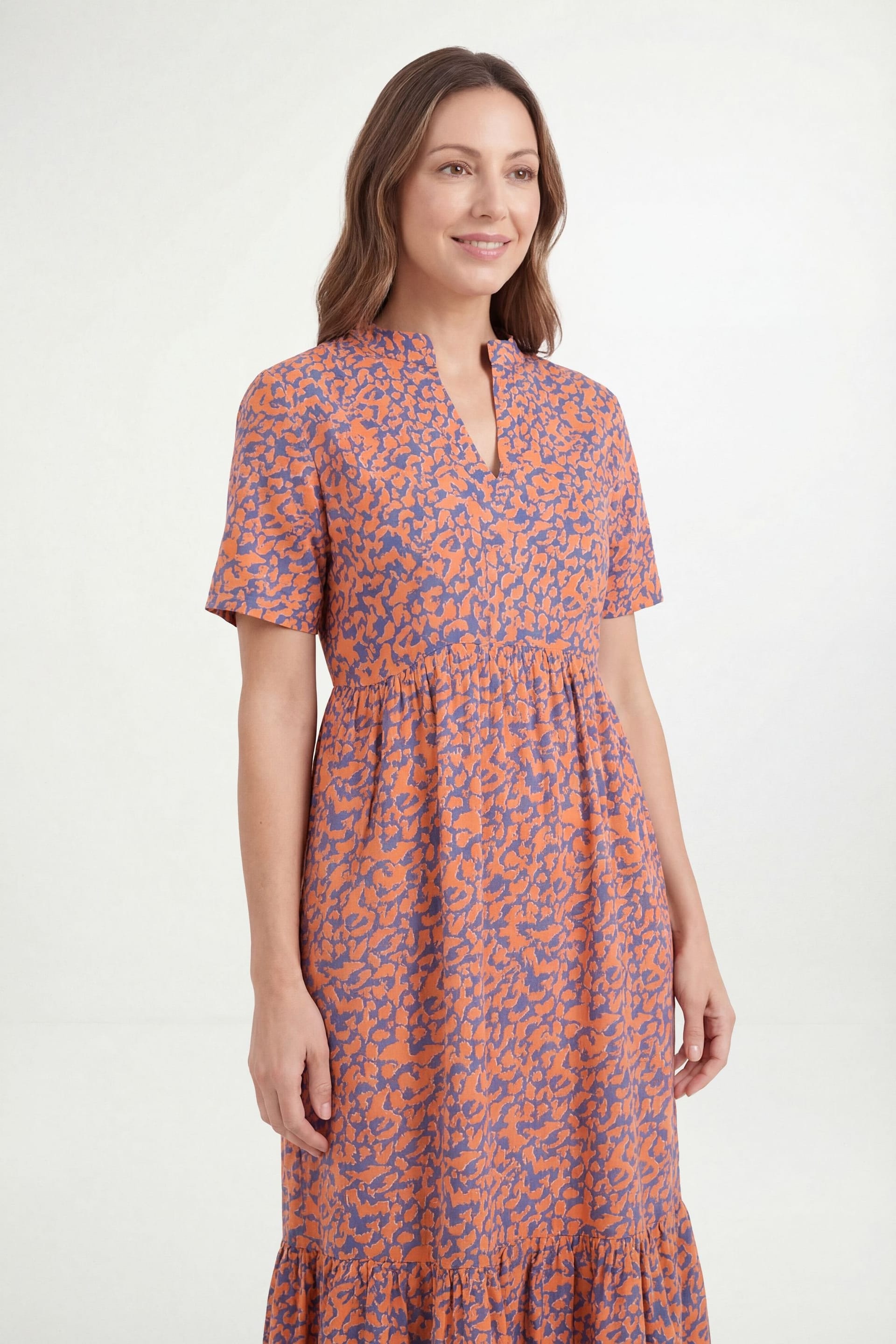 Wallis Wallis Women's Petite Summer Cotton Midi Dress in Orange - 4