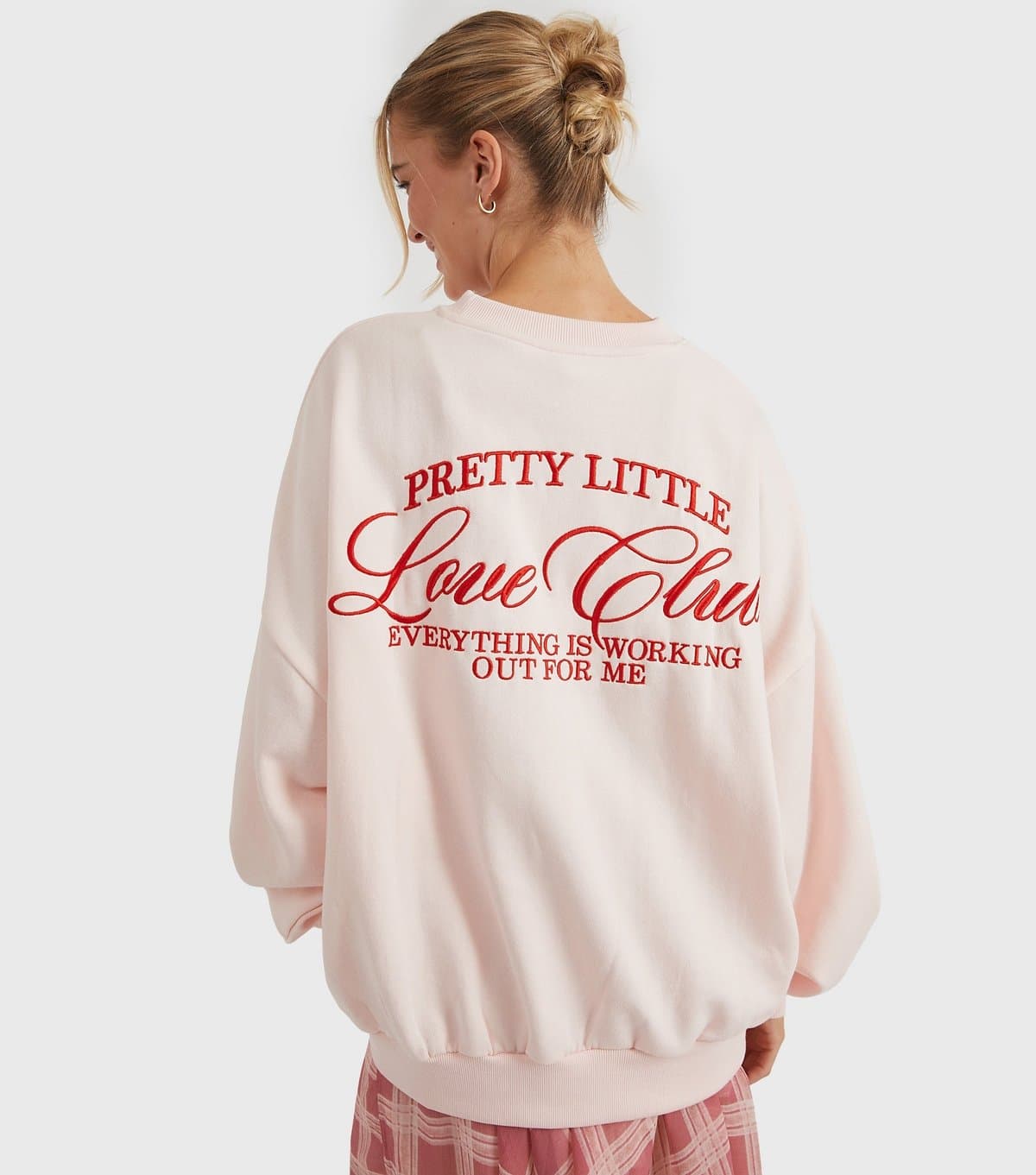 Skinnydip Women's Light Pink Pretty Little Love Club Sweatshirt Skinnydip New Look