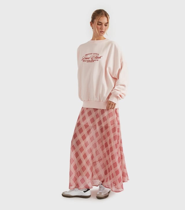 Skinnydip Women's Light Pink Pretty Little Love Club Sweatshirt Skinnydip New Look - 3