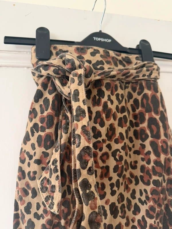 Never Fully Dressed Never fully dressed denim leopard print midi maxi skirt wrap over
