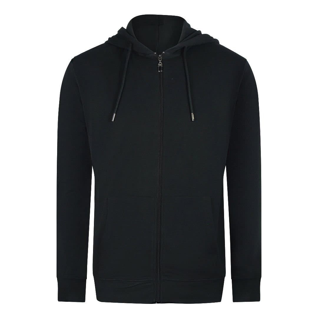 Cavalli Class Cavalli Class Black Zip-Up Hoodie with Leopard Print
