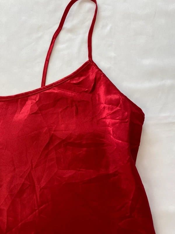 New Look Y2K Red Satin Slip Dress – New Look UK 14 – Vintage 90s/2000s