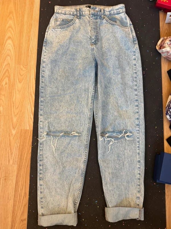 ASOS Design Ripped light blue jeans