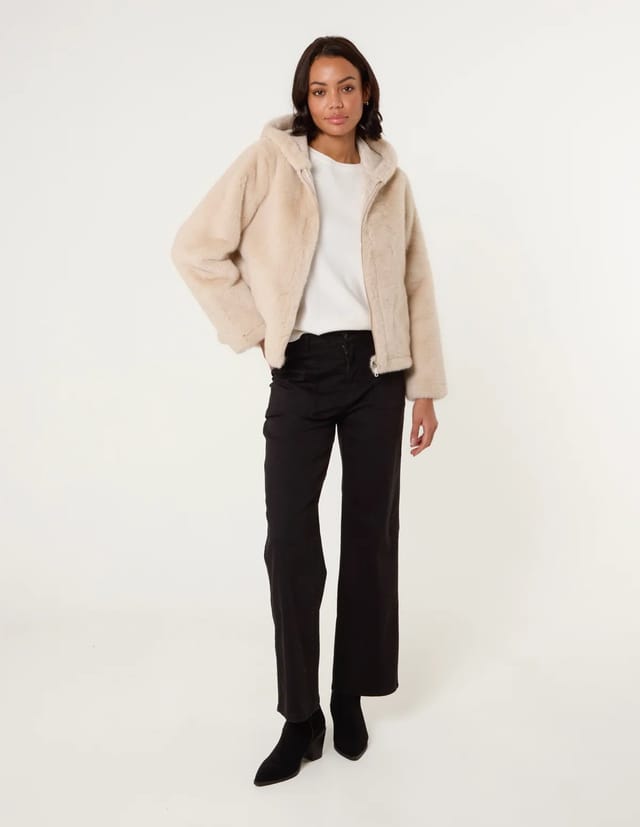 Blue Vanilla Faux Fur Hooded Jacket - 2
