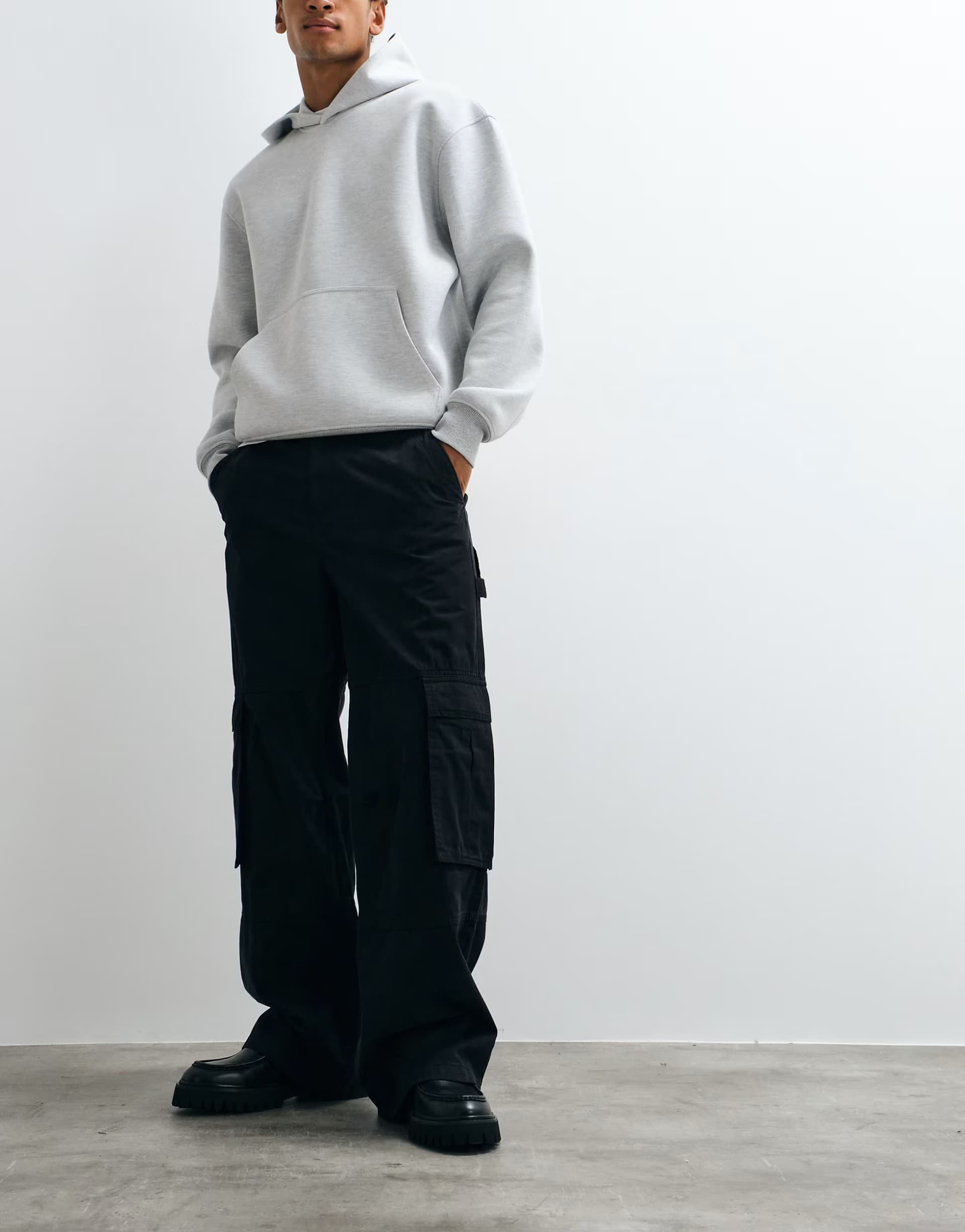 ASOS Cotton On super baggy cargo trouser in black