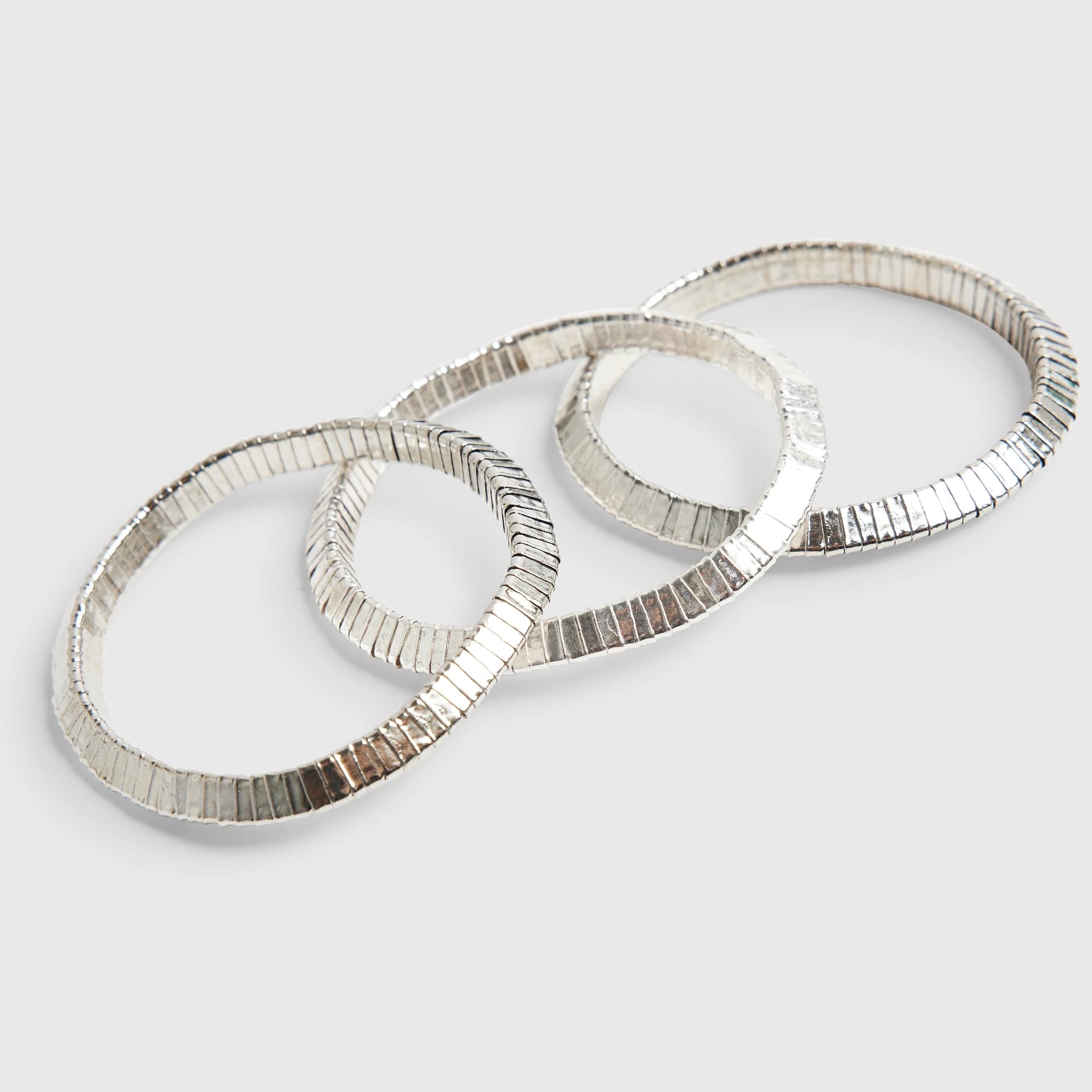 River Island River Island Womens Silver Stretch Bracelet 3 Pack