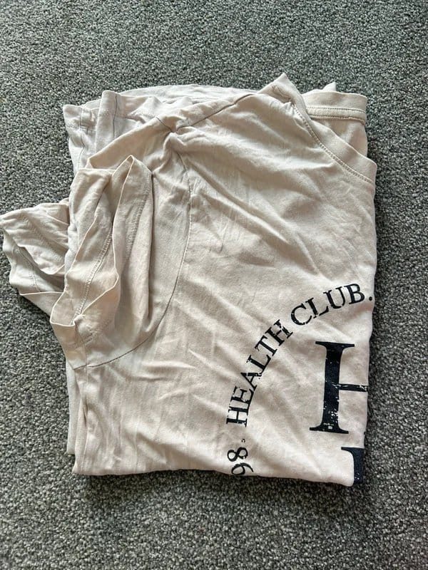 Primark Men's Large Cream T-Shirt with Front Detail