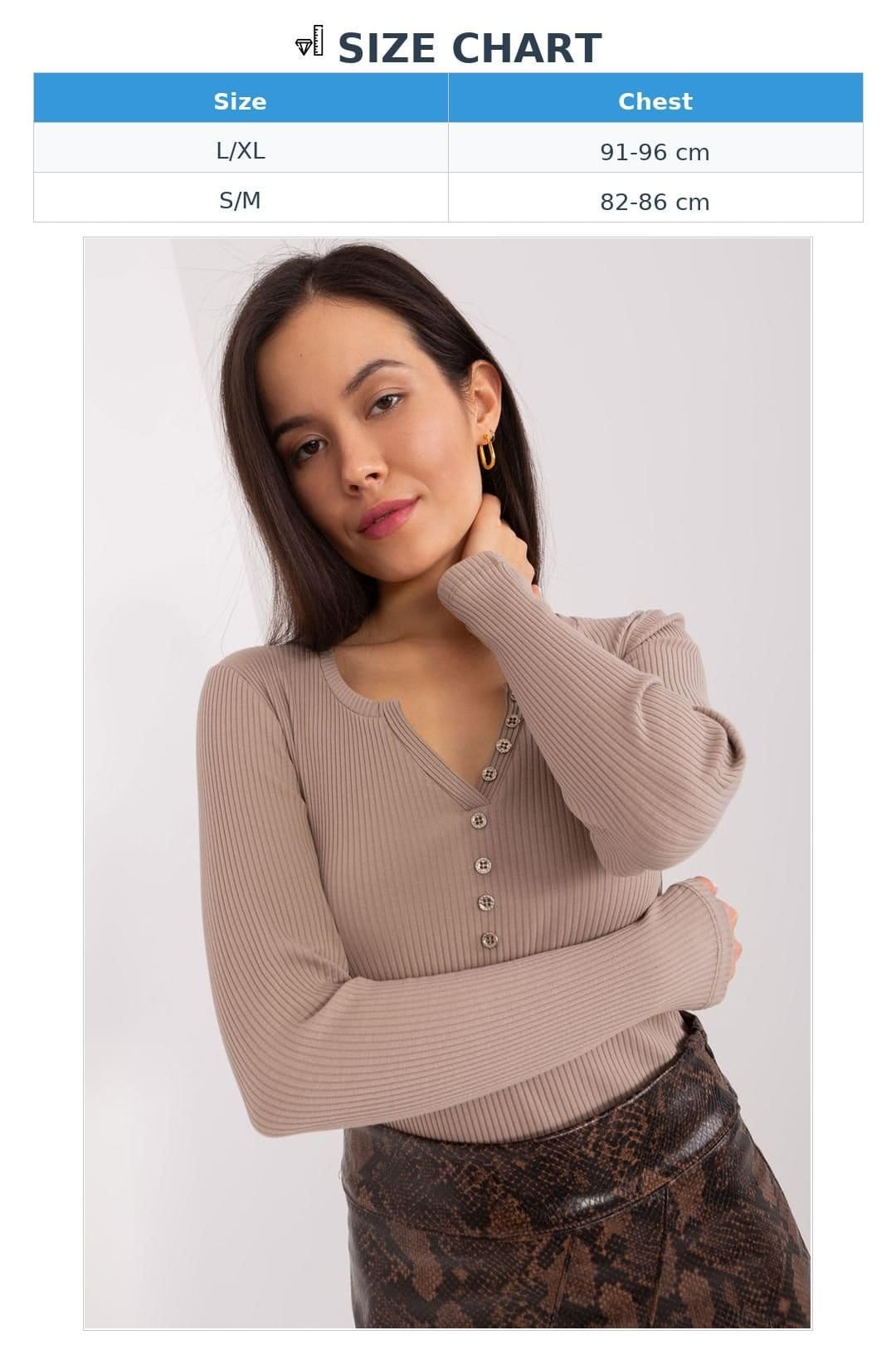 Love Lace Love Lace Women's Cotton Striped Heart Neck Blouse with Buttons in Beige - 4