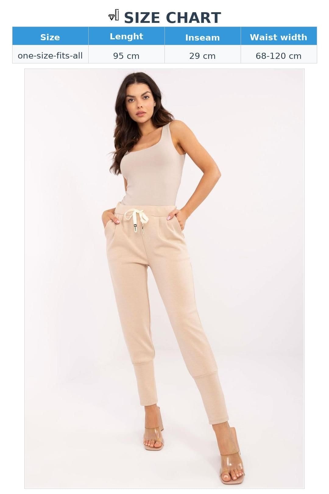 Love Lace Love Lace Women's Viscose Elastane Track Sweat Trousers in Beige - 4