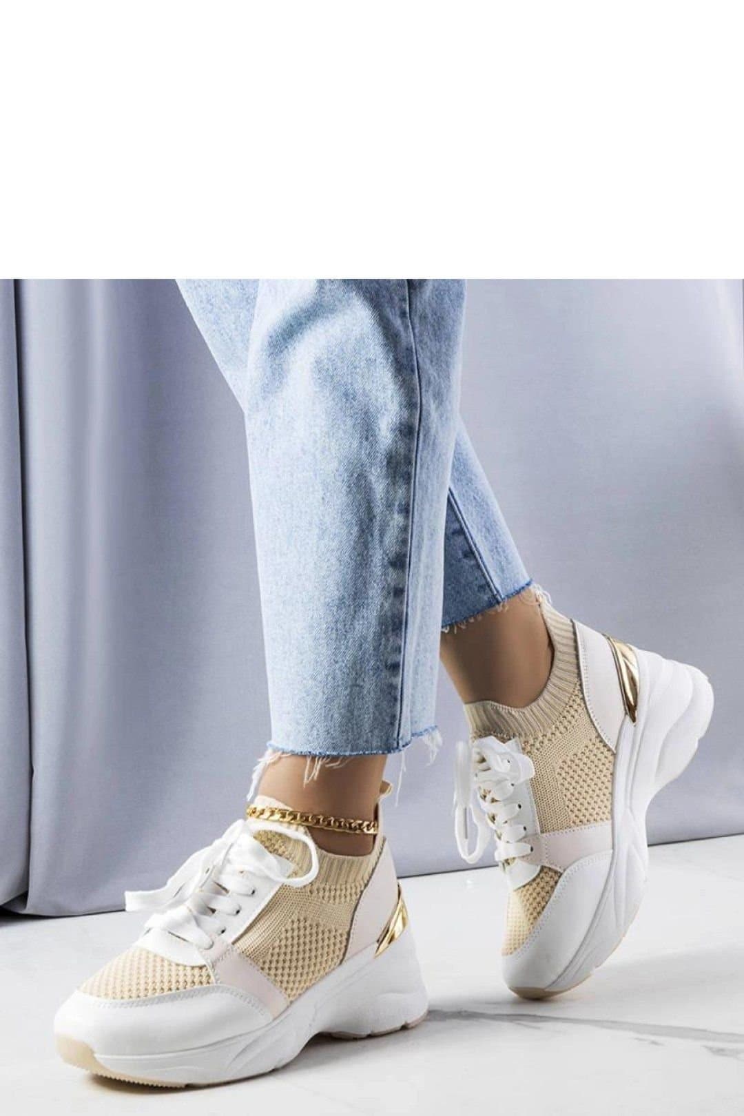 Love Lace Love Lace Women's Wedge Sneakers for Summer Comfortable Everyday Walk Style in Beige