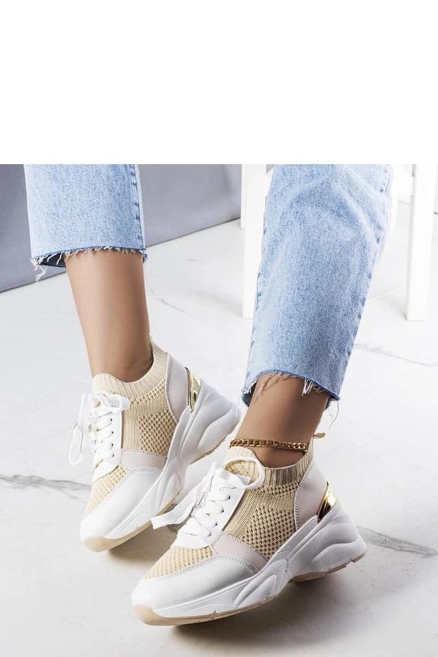 Love Lace Love Lace Women's Wedge Sneakers for Summer Comfortable Everyday Walk Style in Beige - 2
