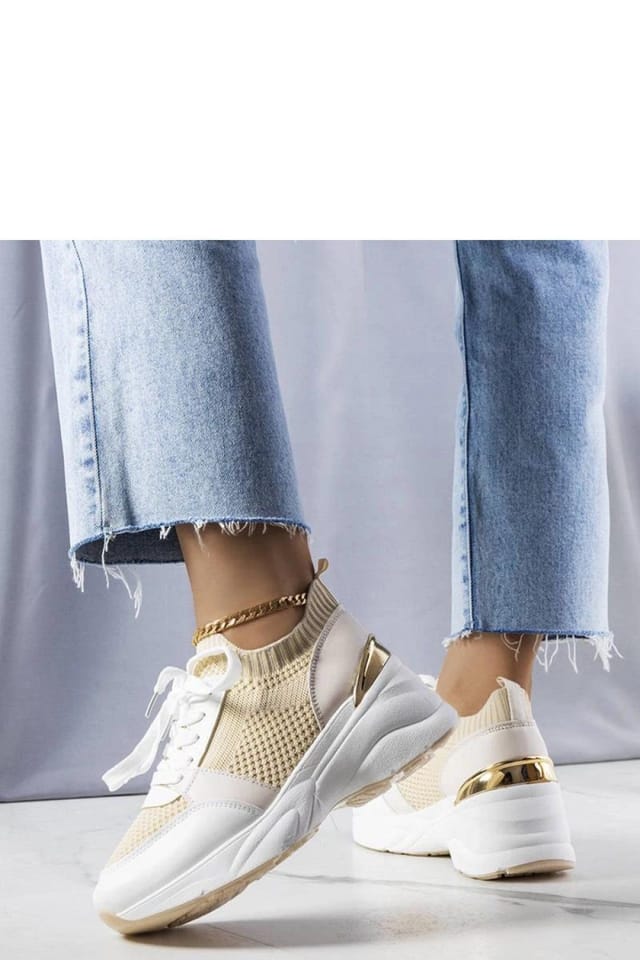 Love Lace Love Lace Women's Wedge Sneakers for Summer Comfortable Everyday Walk Style in Beige - 3