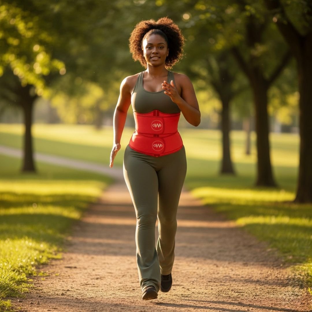 GWB Shapewear GWB Shapewear Women's W-Shape Sauna Sweat Workout Waist Fitness Band Shapewear in Red - 3