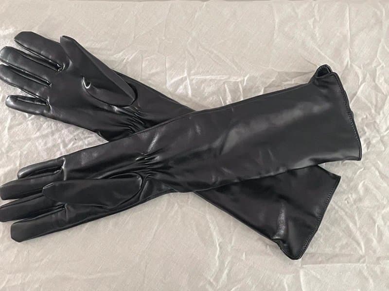 New Look New Look Faux Leather long black gloves
