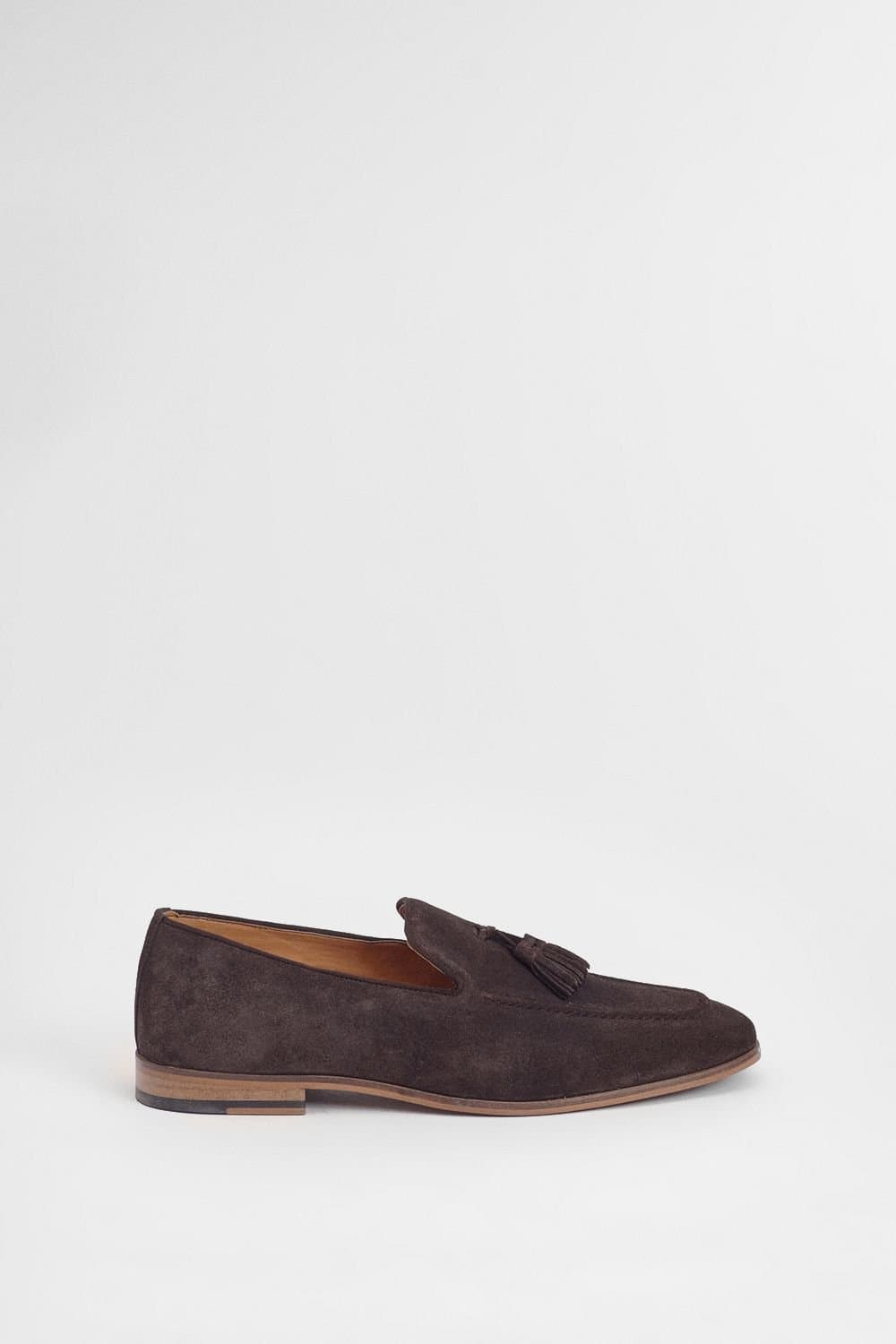 Burton Burton Men's Chocolate Suede Tassel Penny Loafer