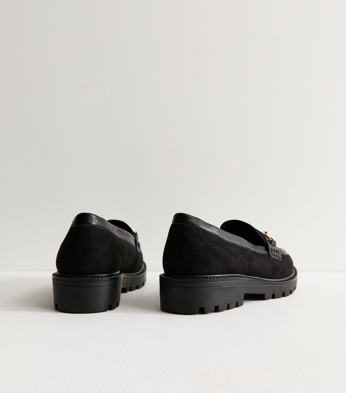 New Look Women's Black Faux Suede Horsebit Detail Loafers Vegan New Look - 4
