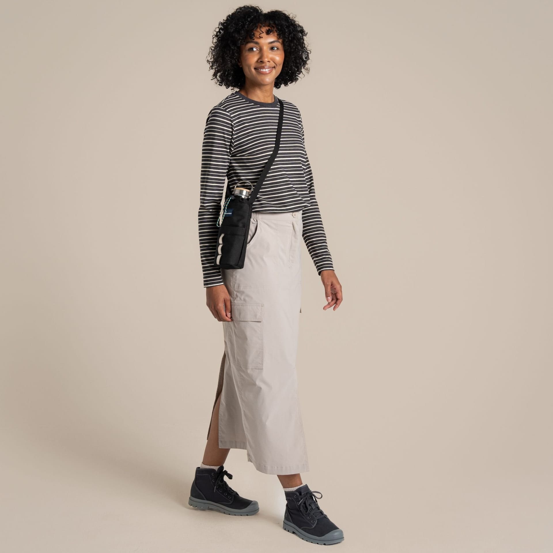 Craghoppers Light Beige Insect-Repellent Midi Skirt