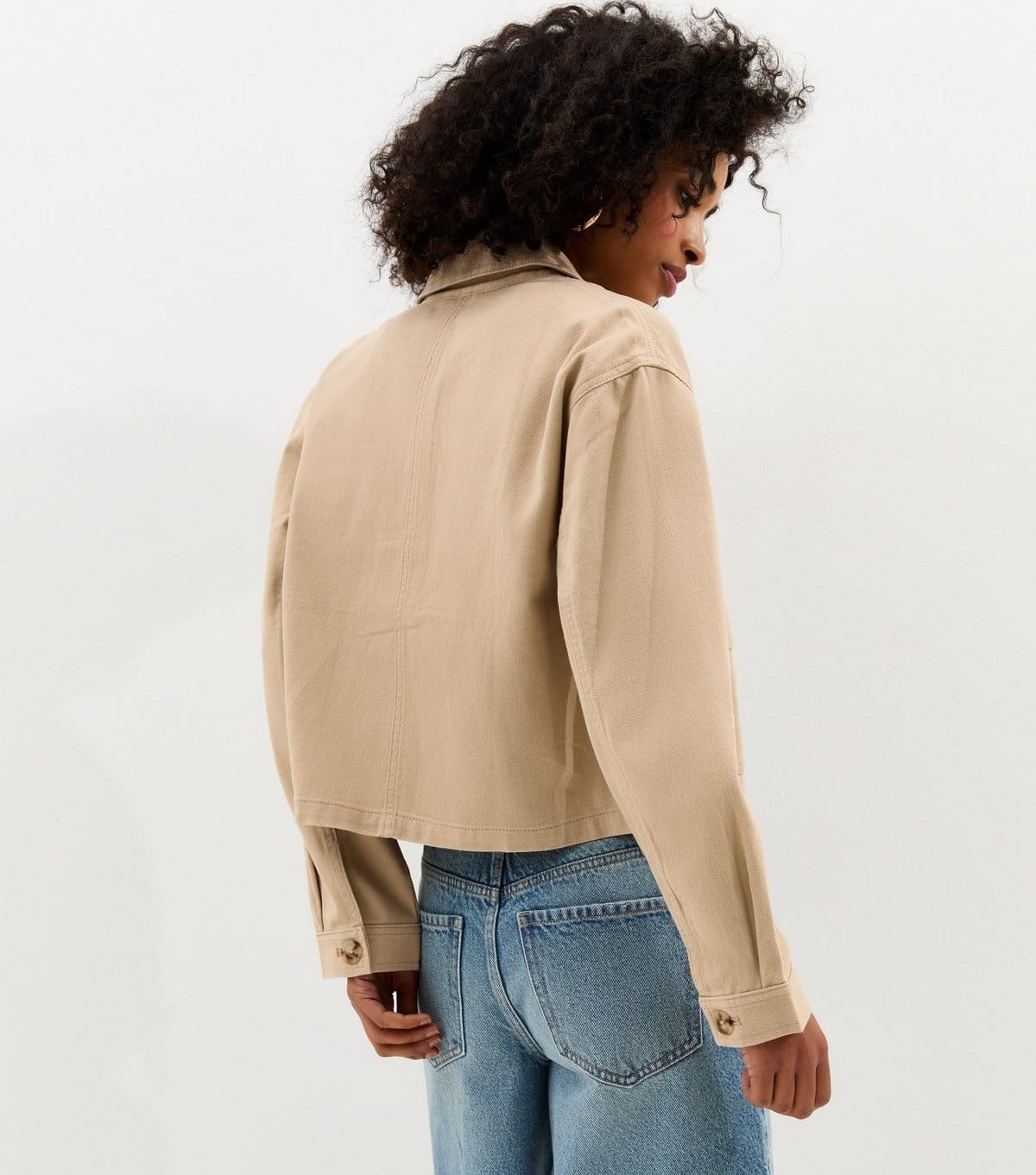 New Look Women's Stone Flap Pocket Cotton Shacket New Look - 4